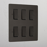 6G Two Way Rocker Switch - Bronze Black
