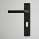 Apsley Long Plate Sprung Door Handle & Euro Lock - Bronze  