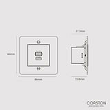 USB A+C Socket Fast Charge - Polished Nickel White