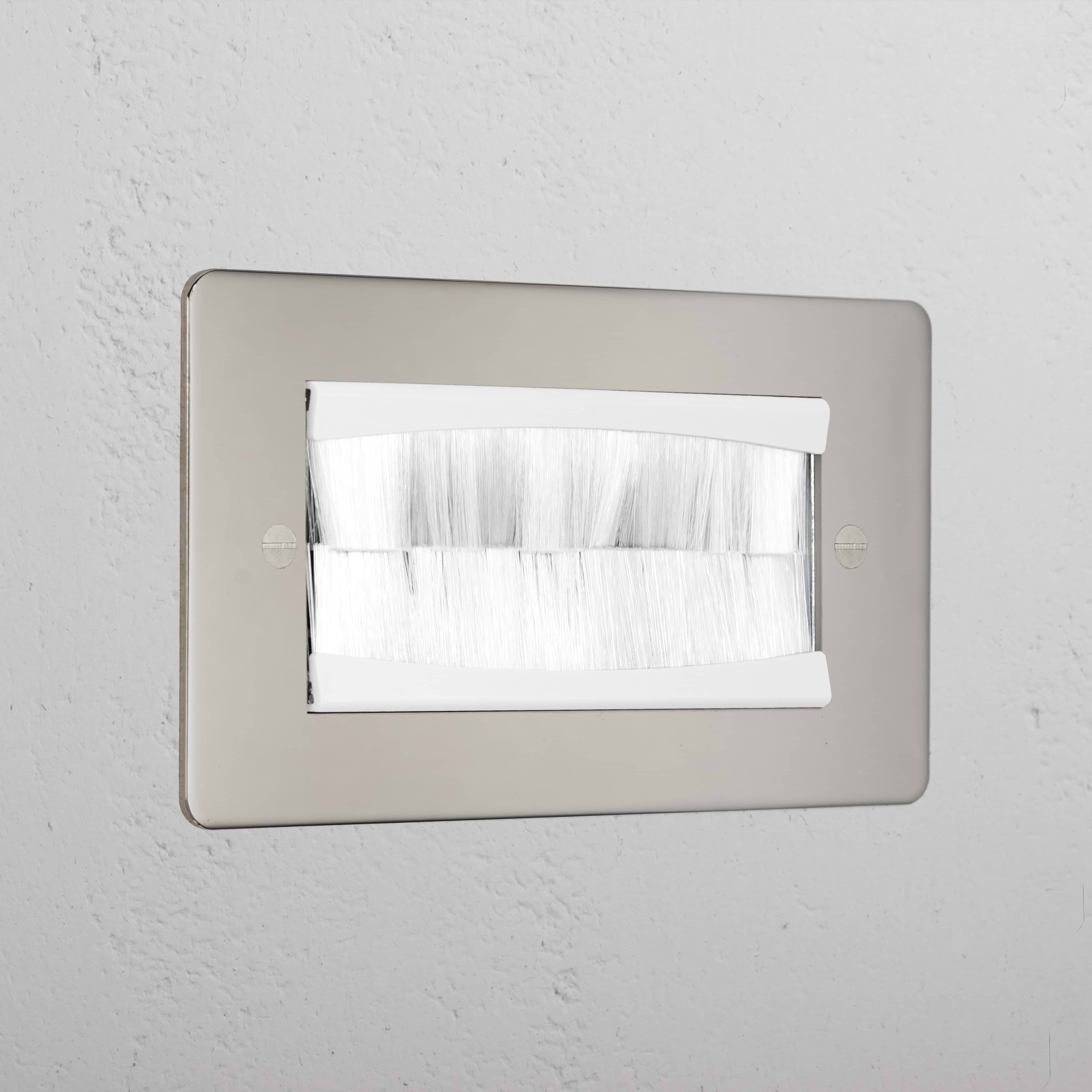 Designer Polished Nickel Double Module Brush Plate White