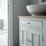 Polished Nickel Furniture Knob On White Cupboard Furniture