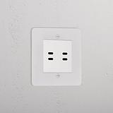 2x USB C+C Socket _ Paintable White