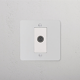 TV Outlet Socket - Paintable White