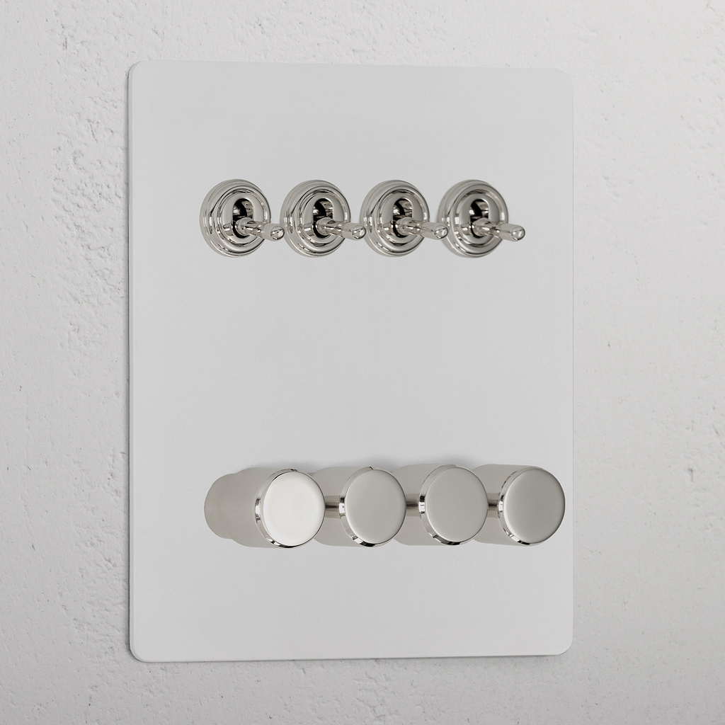 8G Mixed Switch 4T4D _ Paintable Polished Nickel