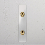 2G Architrave Two Way Toggle Switch - Clear Antique Brass