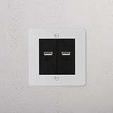 2x USB A+C Socket - Paintable Black