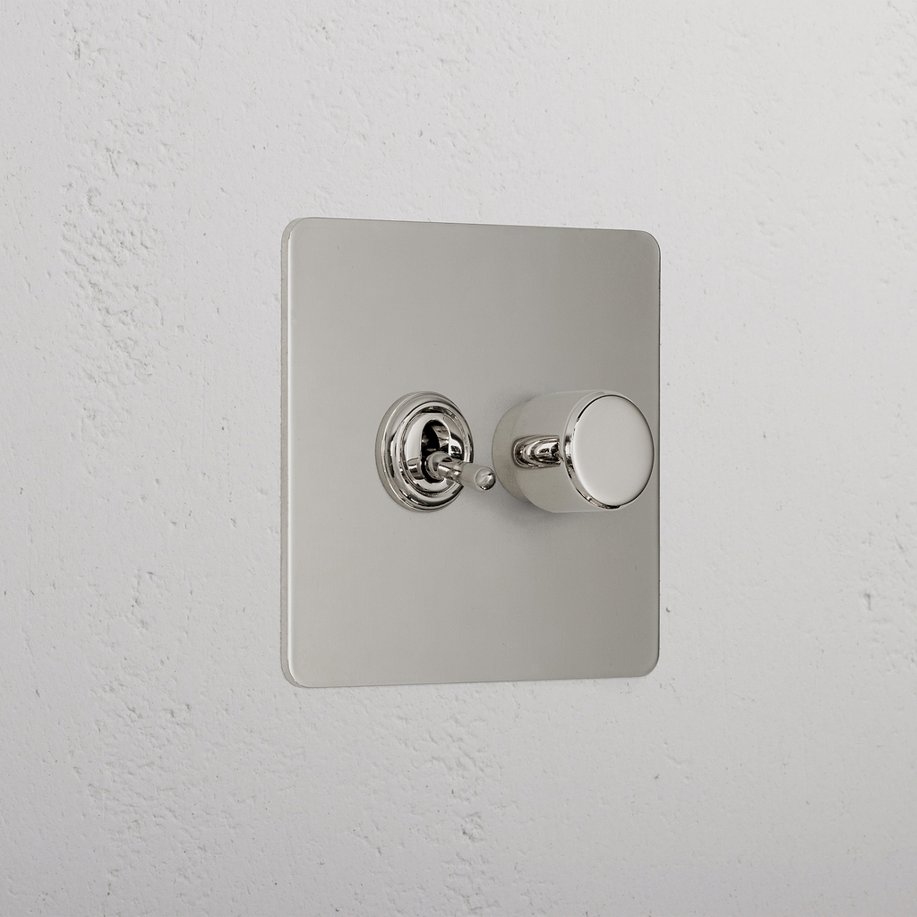 Luxury Polished Nickel 2 Gang Mixed Light Switch