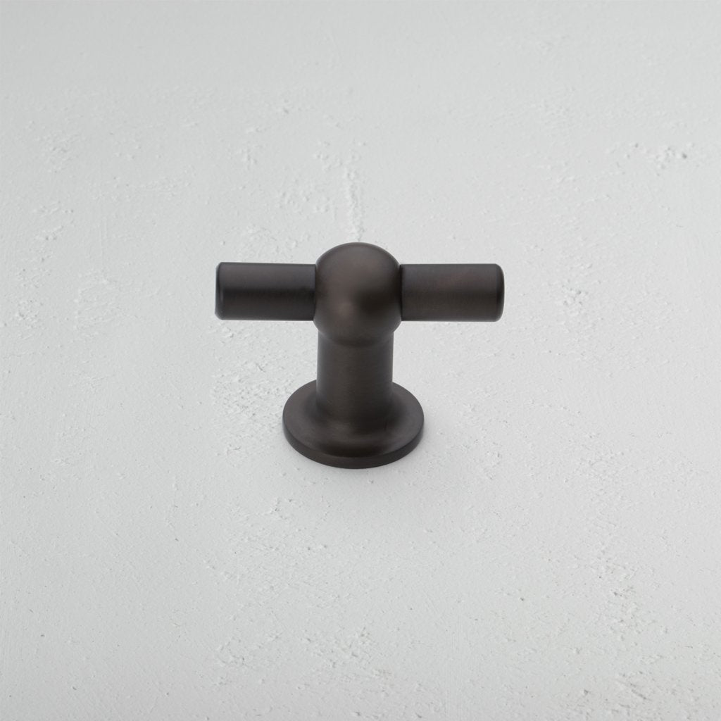 Bronze Harper T-Bar Furniture Handle In White Background