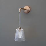 Antique Brass Richmond Hanging Wall Light With Fluted Glass Shade