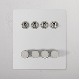 8G Mixed Switch 4T4D - Paintable Polished Nickel