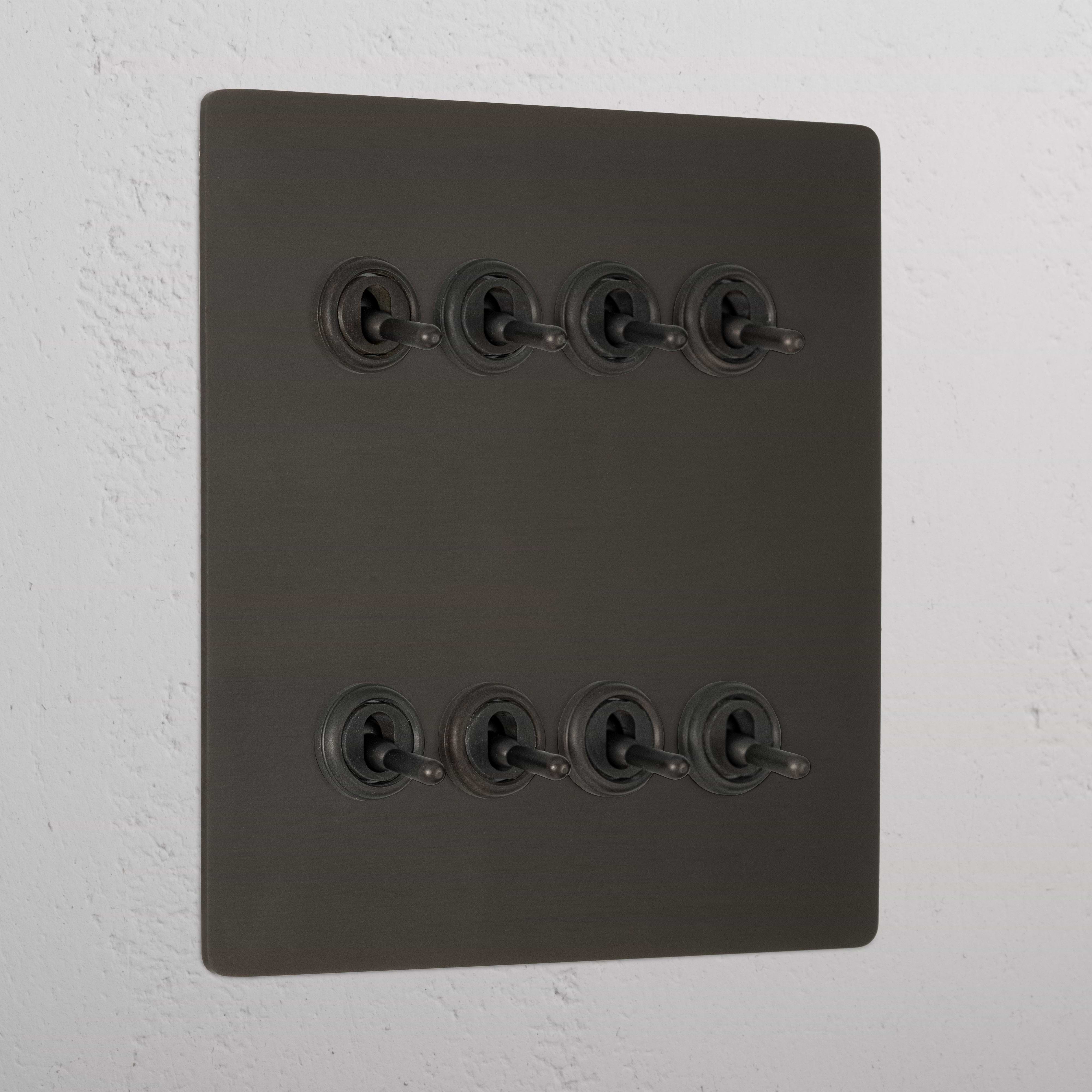 Bronze Elegant 8 Gang 2 Way Toggle Light Switch