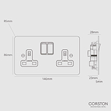 Double Socket UK - Polished Nickel Black