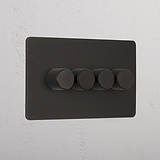 Bronze Elegant 4 Gang 2 Way Dimmer Switch