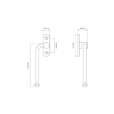 Southbank Casement Window Handle Left - Bronze