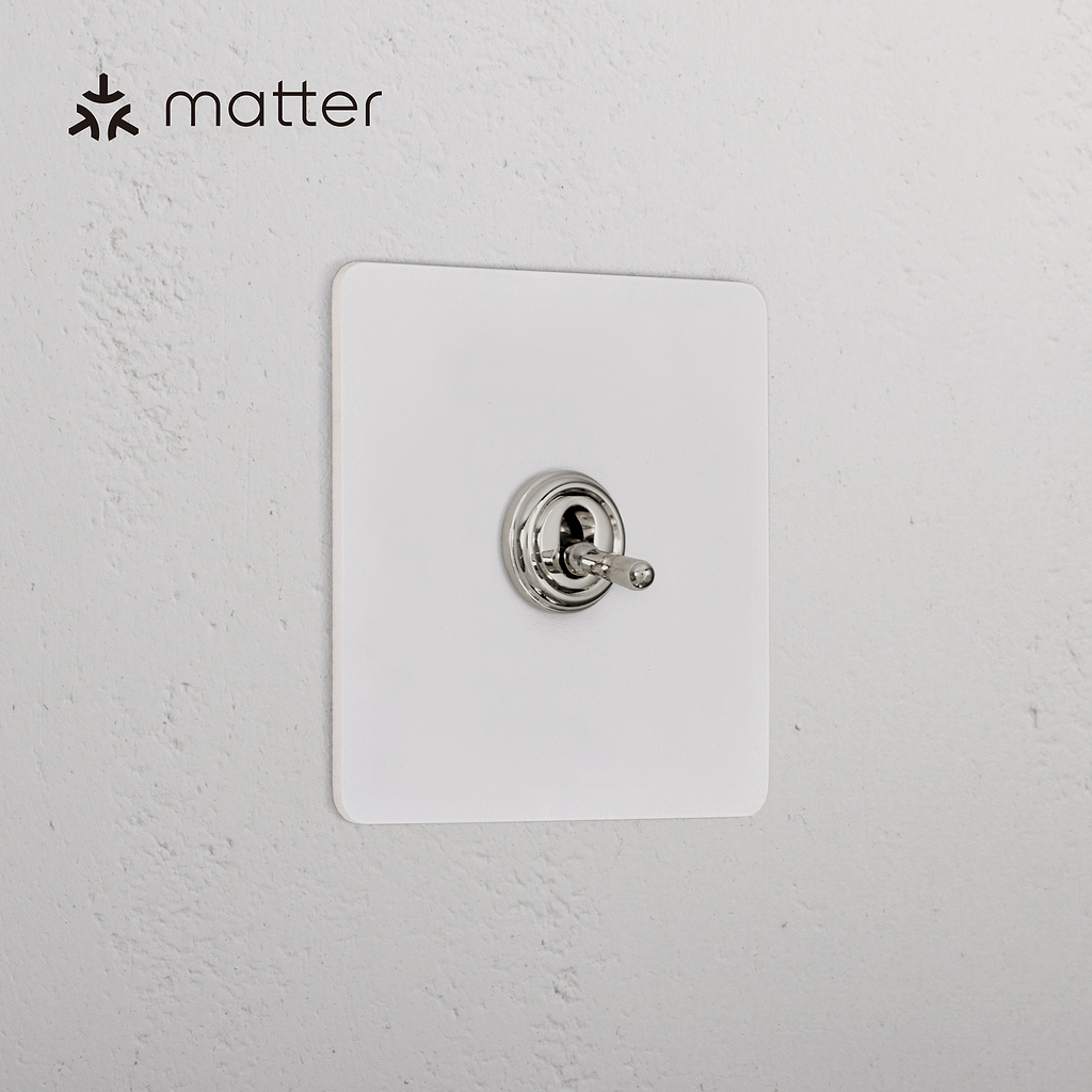 1G Smart Retractive Toggle Switch – Paintable Polished Nickel