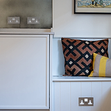 Double Socket UK - Polished Nickel White