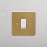 45A Cooker Switch - Antique Brass White