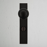 Poplar Long Plate Sprung Door Knob & Thumbturn - Bronze  