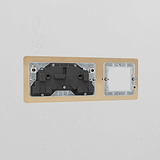 1G 50mm Module & Double Socket UK Plate - Antique Brass Black