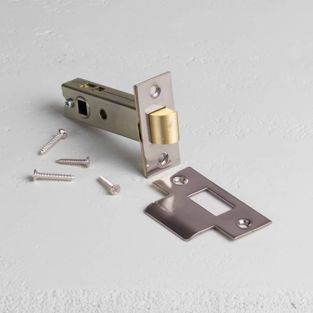 Polished Nickel Strong Latch 60mm On White Background