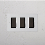 3G Two Way Rocker Switch - Paintable Bronze Black