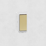 Centre Retractive Rocker Switch - Antique Brass White