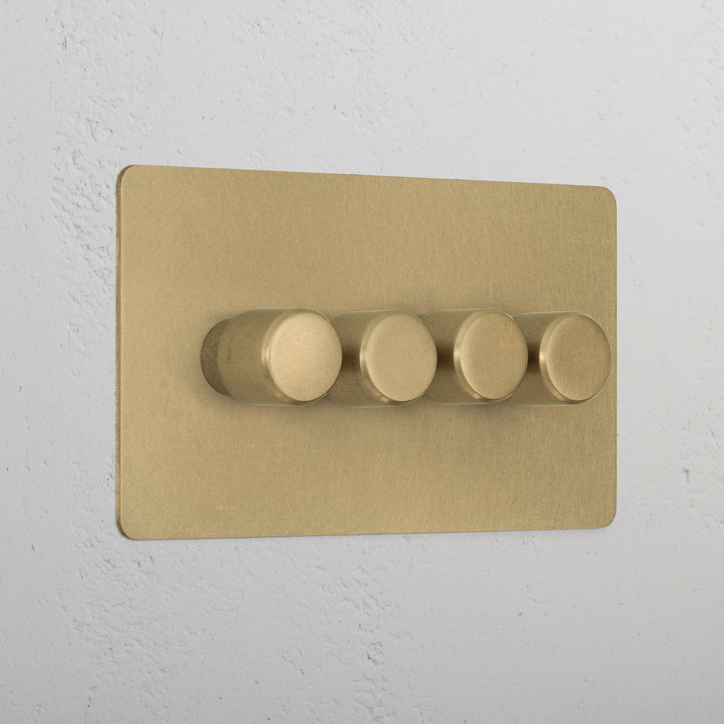 Designer Antique Brass 4 Gang 2 Way Dimmer Light Switch