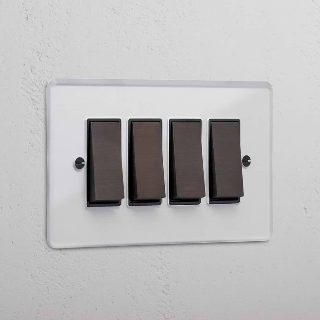 4G Two Way Rocker Switch - Clear Bronze Black