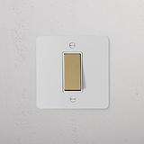 1G Intermediate Rocker Switch - Paintable Antique Brass White