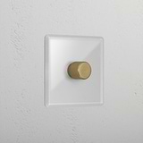 Clear Antique Brass 1 Gang 2 Way Designer Dimmer Light Switch