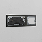 1G 50mm Module & Double Socket UK Plate - Bronze Black