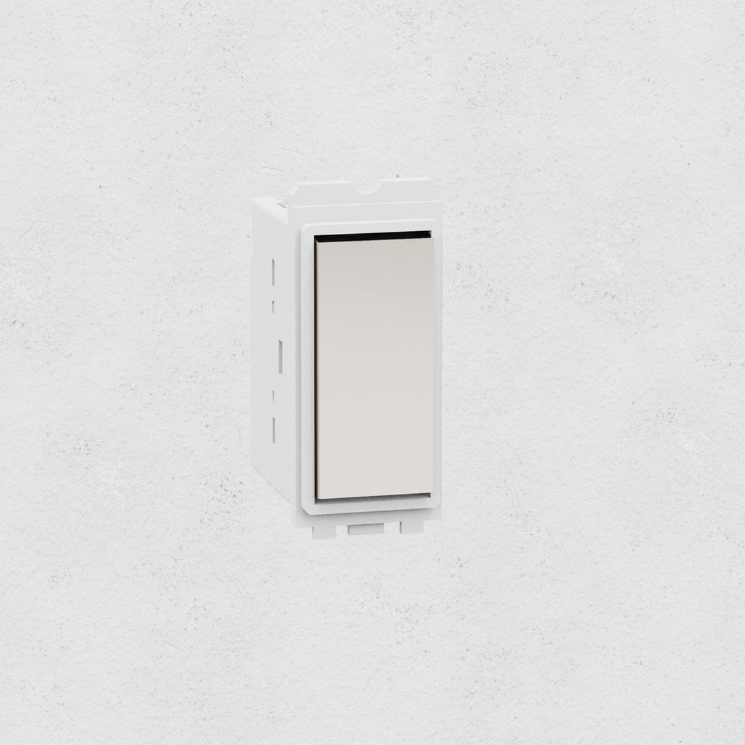 Centre Retractive Rocker Switch - Polished Nickel White