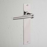 Harper Long Plate Sprung Door Handle - Polished Nickel