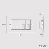 2x CAT 6 + USB A+C Fast Charge Socket - Paintable White