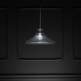 Hammersmith Large Pendant Light Fluted Glass - Polished Nickel