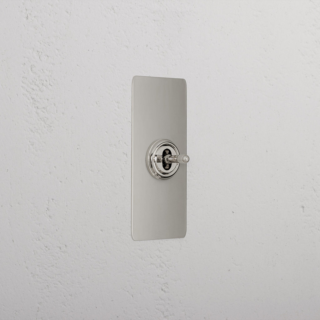 1G Architrave Centre Retractive Toggle Switch - Polished Nickel