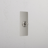 1G Architrave Centre Retractive Toggle Switch - Polished Nickel