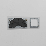 1G 50mm Module & Double Socket UK Plate - Clear Black