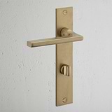 Clayton Long Plate Sprung Door Handle & Thumbturn - Antique Brass