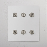 6G Two Way Toggle Switch - Paintable Polished Nickel