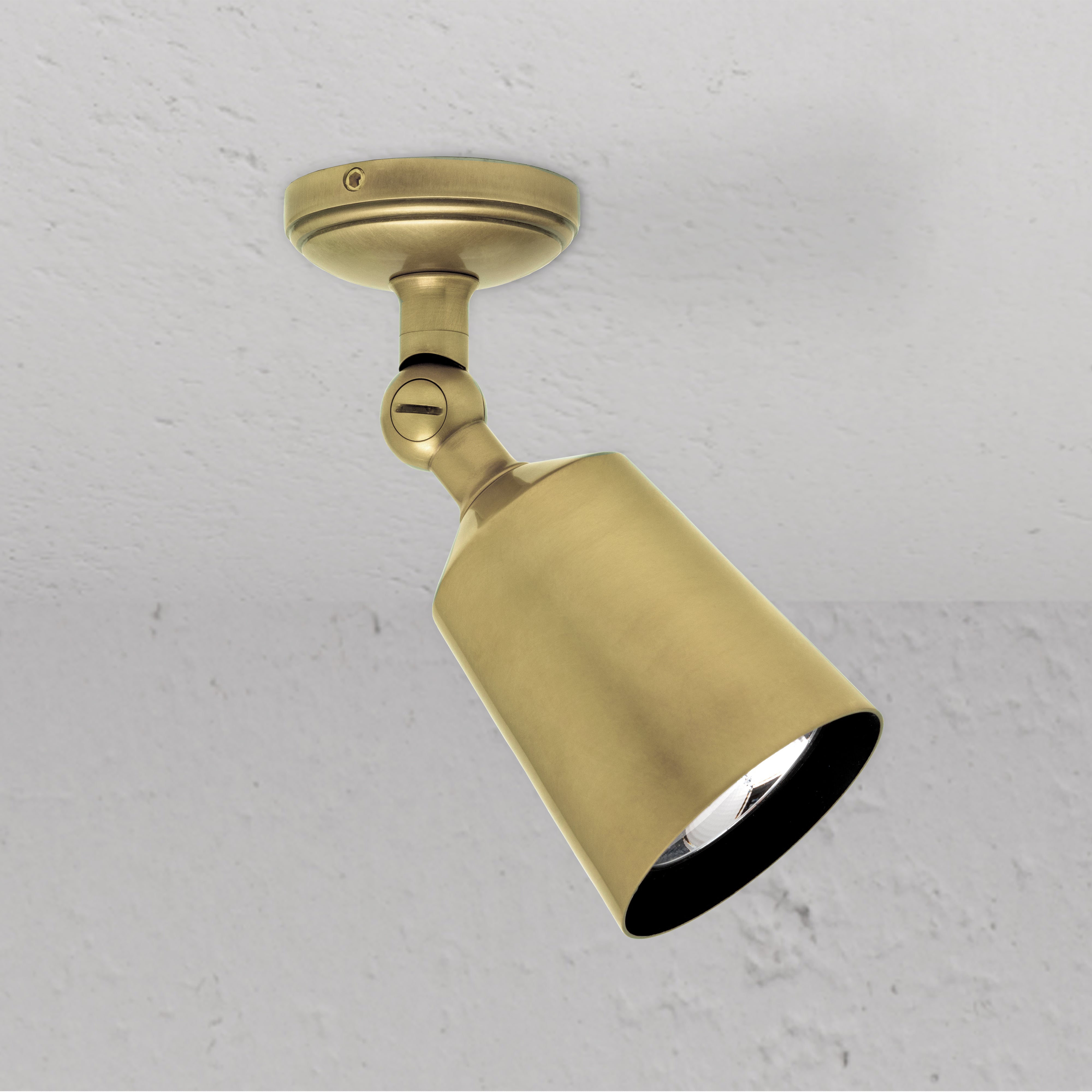 Antique Brass Elegant Baylis Single Spotlight On White Background