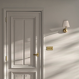 Malvern Medium Wall Light Alabaster White - Antique Brass