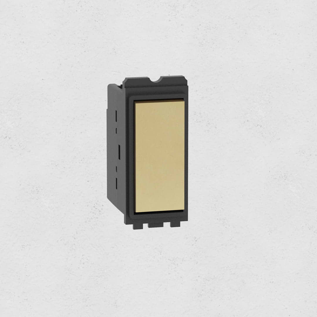 Centre Retractive Rocker Switch - Antique Brass Black