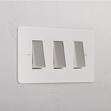 3G Two Way Rocker Switch _ Paintable Polished Nickel White