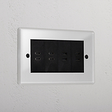 8x Usb-C Ports Socket - Clear Black