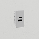 Usb A+C Outlet Module 25mm - White