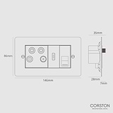 TV Aerial + HDMI + CAT6 Socket - Antique Brass White