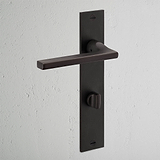 Clayton Long Plate Sprung Door Handle & Thumbturn - Bronze  