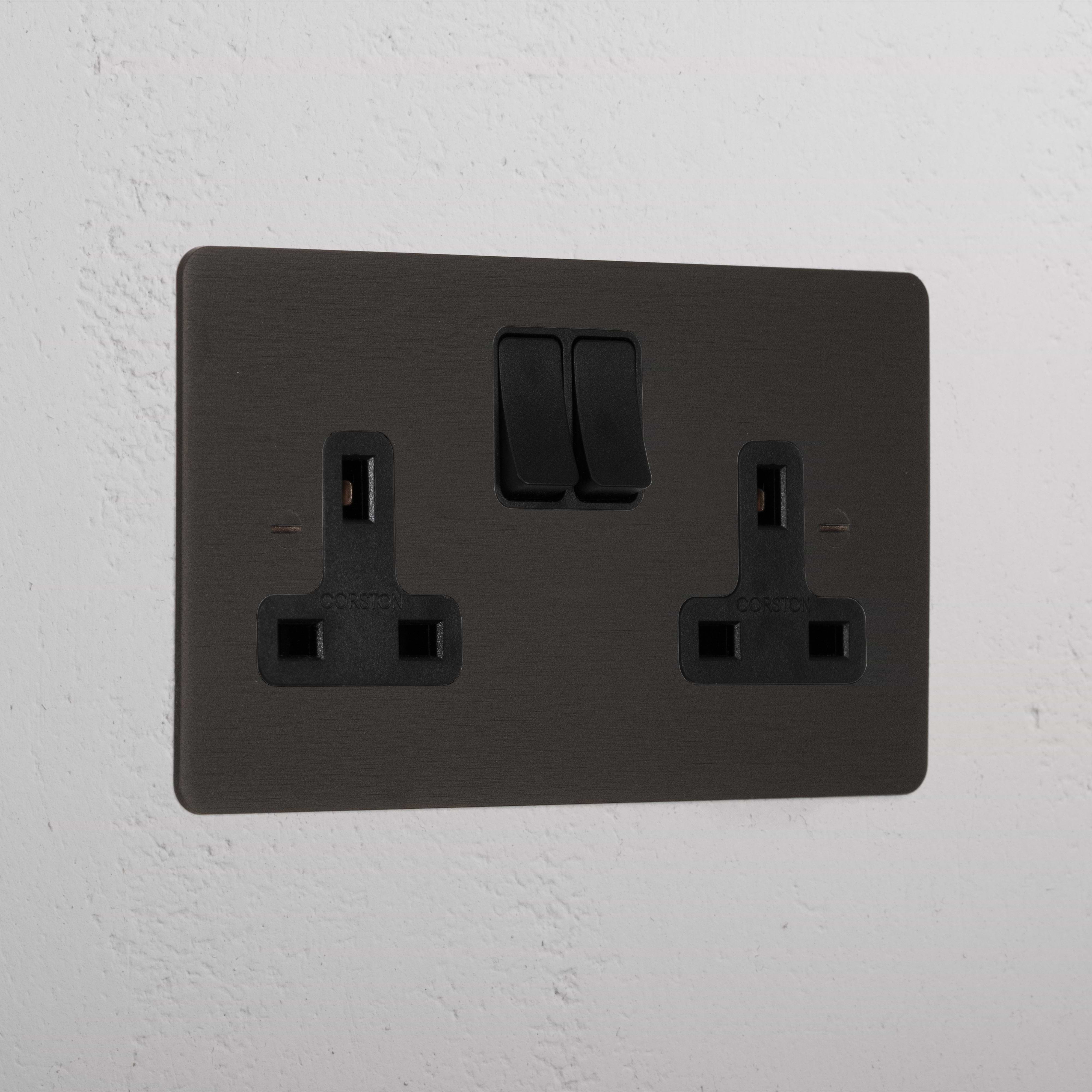 Bronze Luxury Double Socket Black