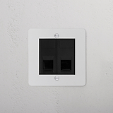 2x CAT6 Socket - Paintable Black